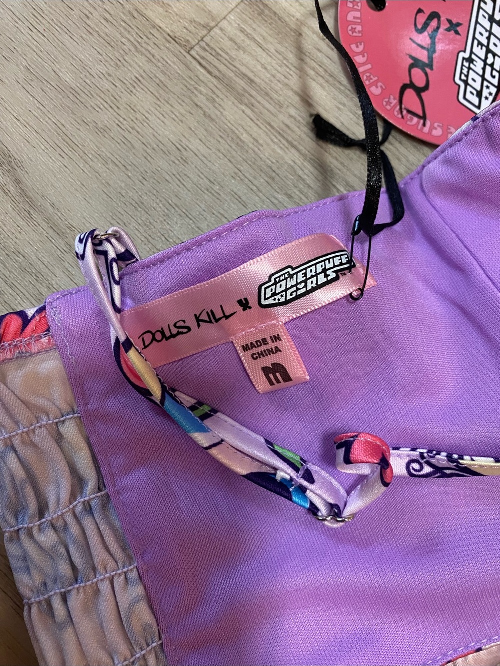 Dolls Kill x The Powerpuff girls Little Angels Satin Crop Top- NWT - Picture 7 of 11